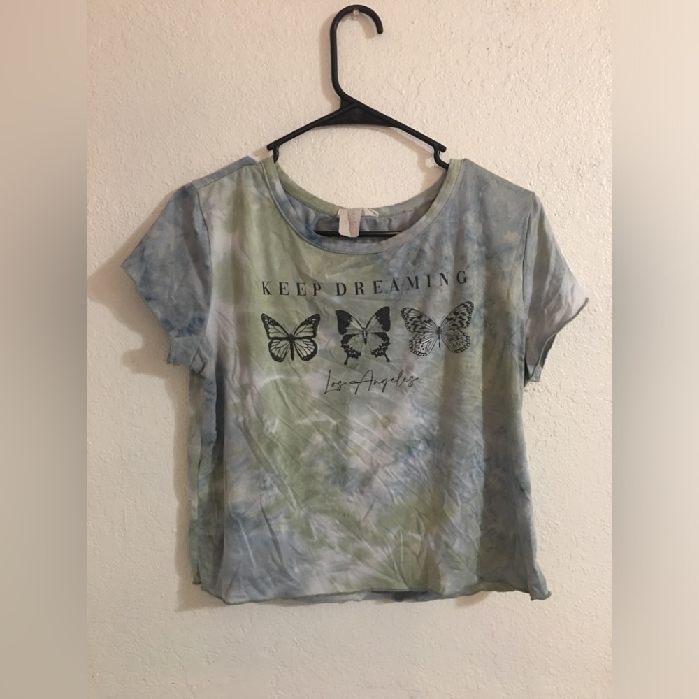 Cute Butterfly Green and Blue crop top